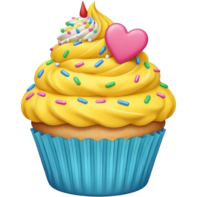yellow heart with a cupcake emoji