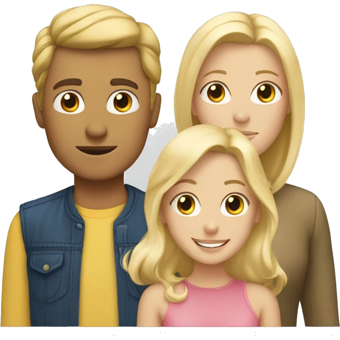 two white dads, a blonde boy and a blonde girl   emoji