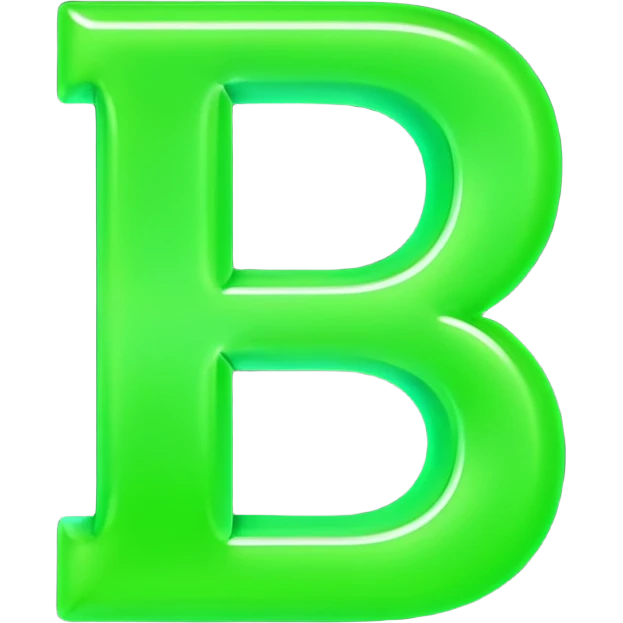 neon green letter D emoji