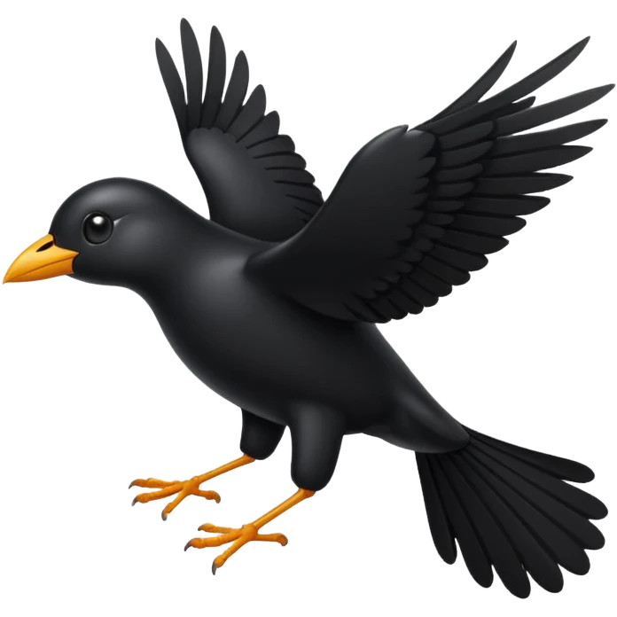 flying black bird, simple emoji