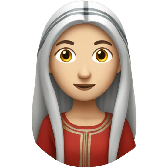 White woman 11th century, with red vertical striped tunic emoji