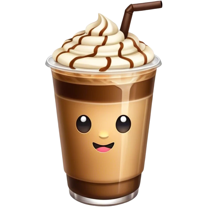 Cold coffee with bows emoji