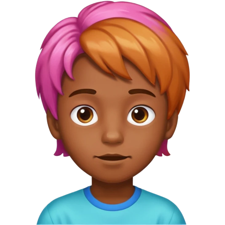 boy with hair looking like candy emoji