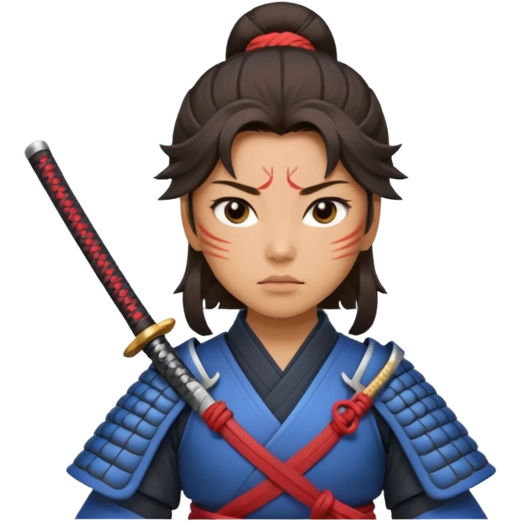 lady samurai holds katana emoji