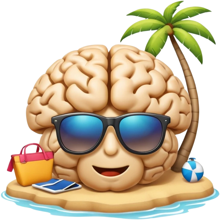 brain on vacation emoji