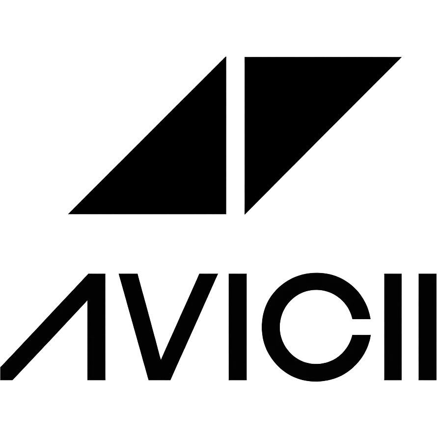 Avicii logo, minimalist, clean lines, electronic music theme emoji
