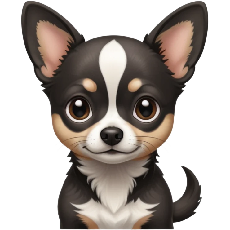 Very Dark graphite Chihuahua with white markings emoji