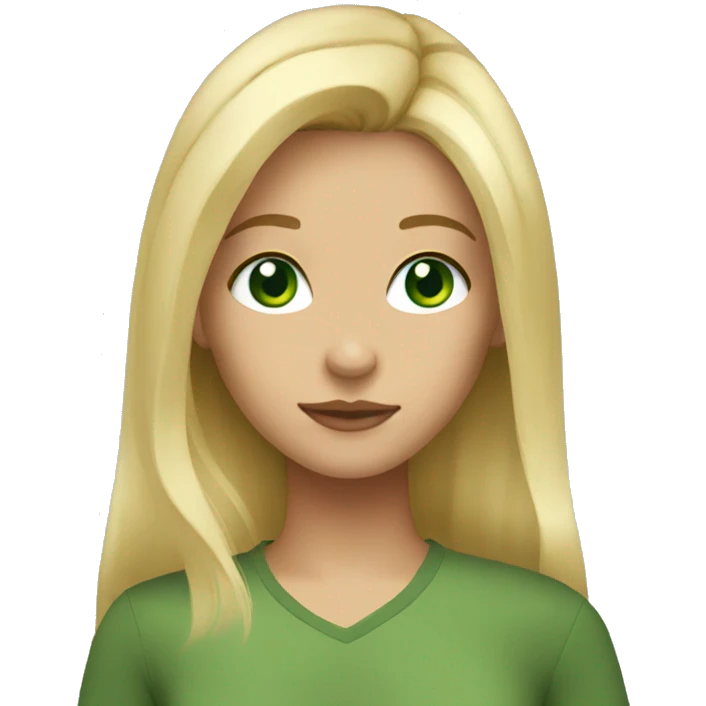 girl blonde hair and green eyes emoji