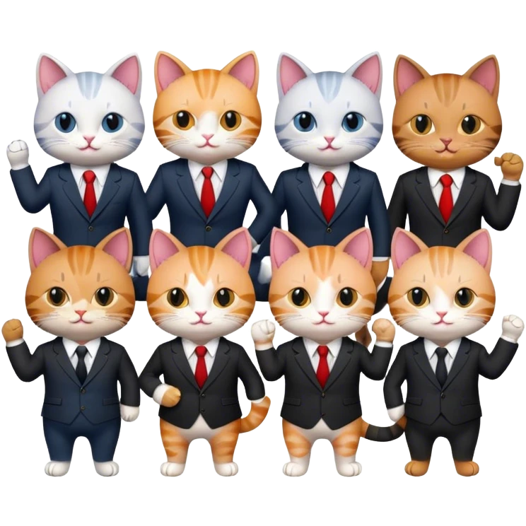 cats in suits celebrating a career milestone emoji