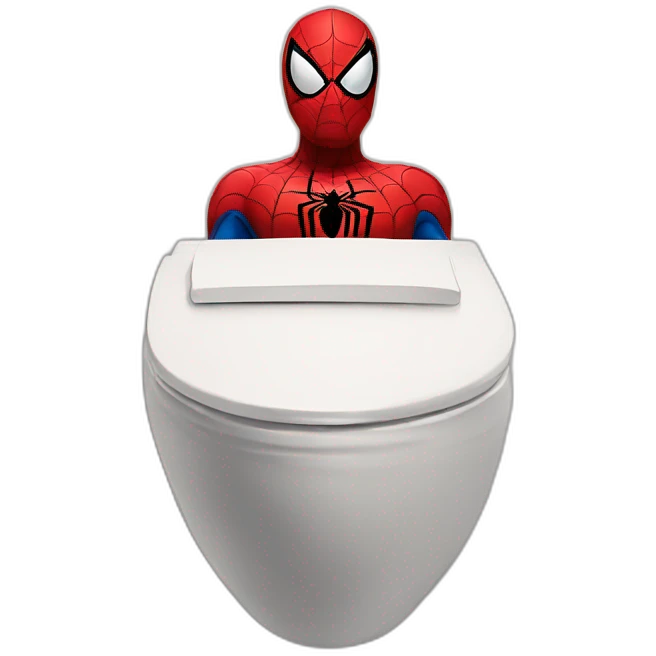 spiderman sur un toilet emoji