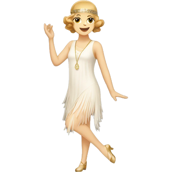 white flapper dancer with light brown hair emoji