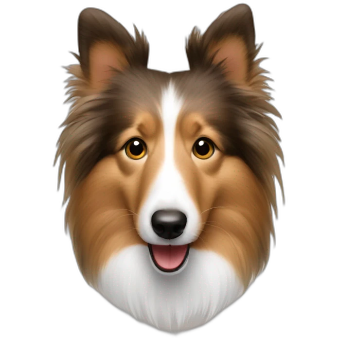 sheltie with red nose emoji