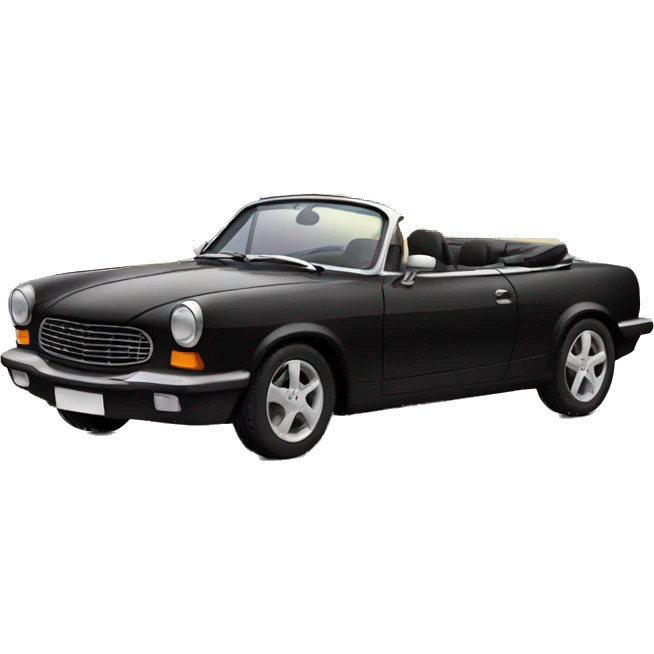 car cabriolet black with a sunset background emoji