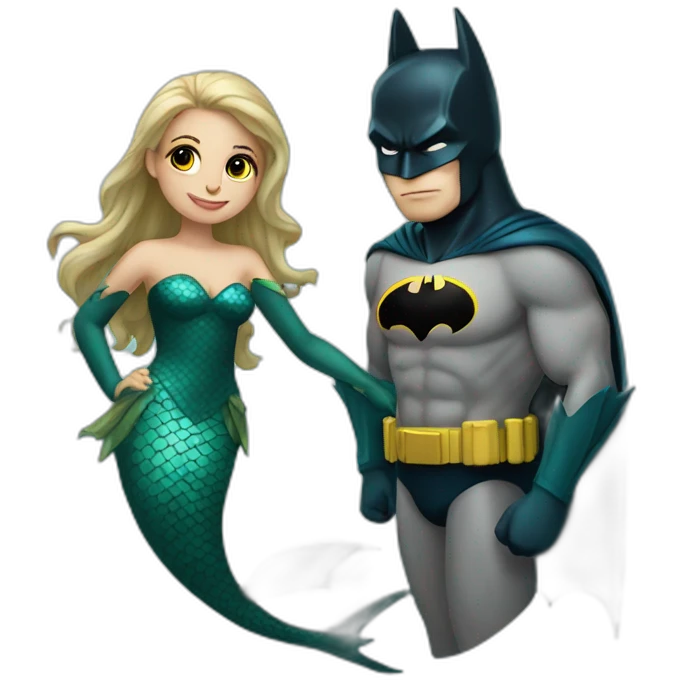 Batman with a marmaid emoji