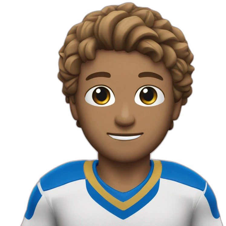 Jugador de futbol camisa azul emoji