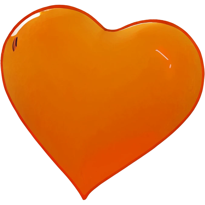 Neon orange heart emoji