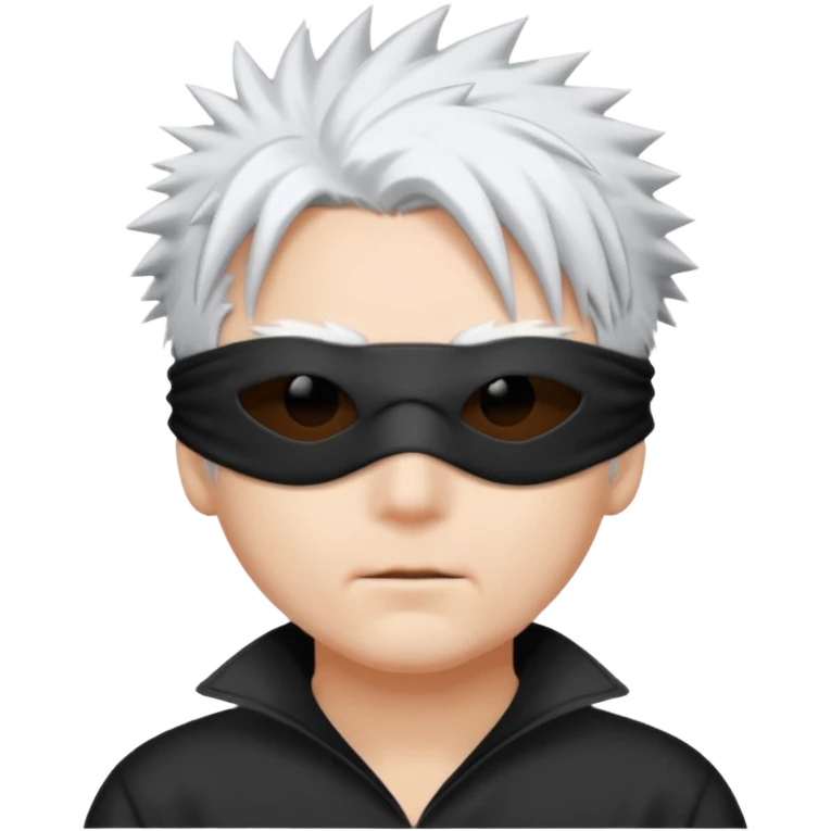 a white egg with a gojo blind fold and spiky white hir emoji
