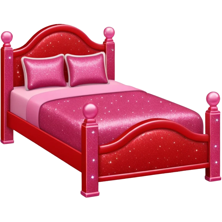 red glitter barbie dollhouse bed emoji