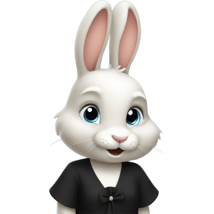 Happy Rabbit in black women dress going to work  emoji