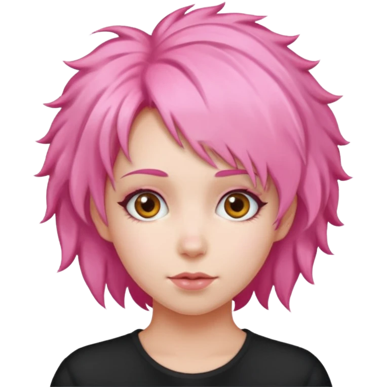  fluffy pink  hair woman emoji