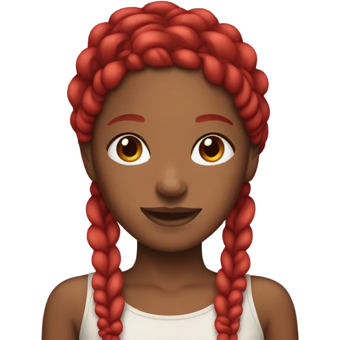 Brown skin girl with red braids  emoji