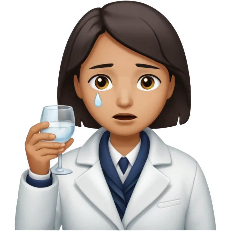 Antarctica person, eskimo glass, white coat, crying emoji