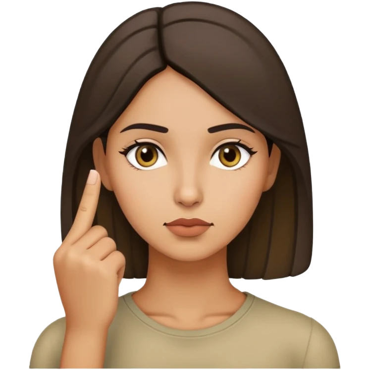 woman with a finger in her head to show she is thinking emoji