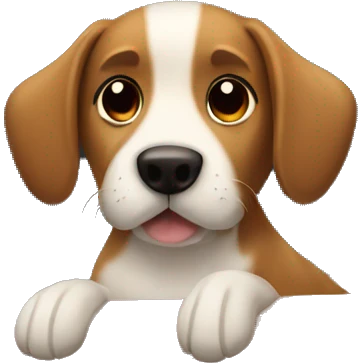 A cute brown dog in a sports car emoji