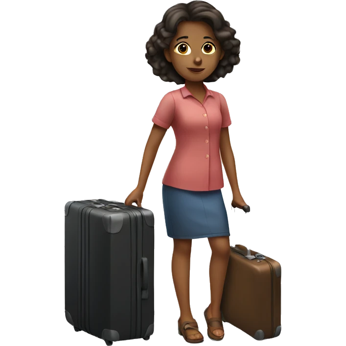 Girl with suitcase emoji