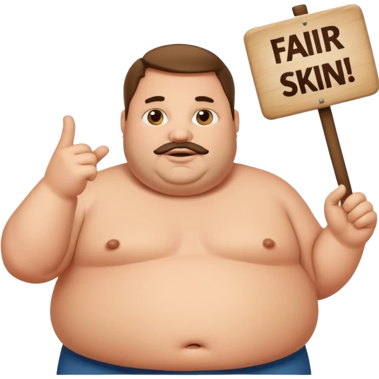 fat guy holding sign that says “walberto ee” emoji