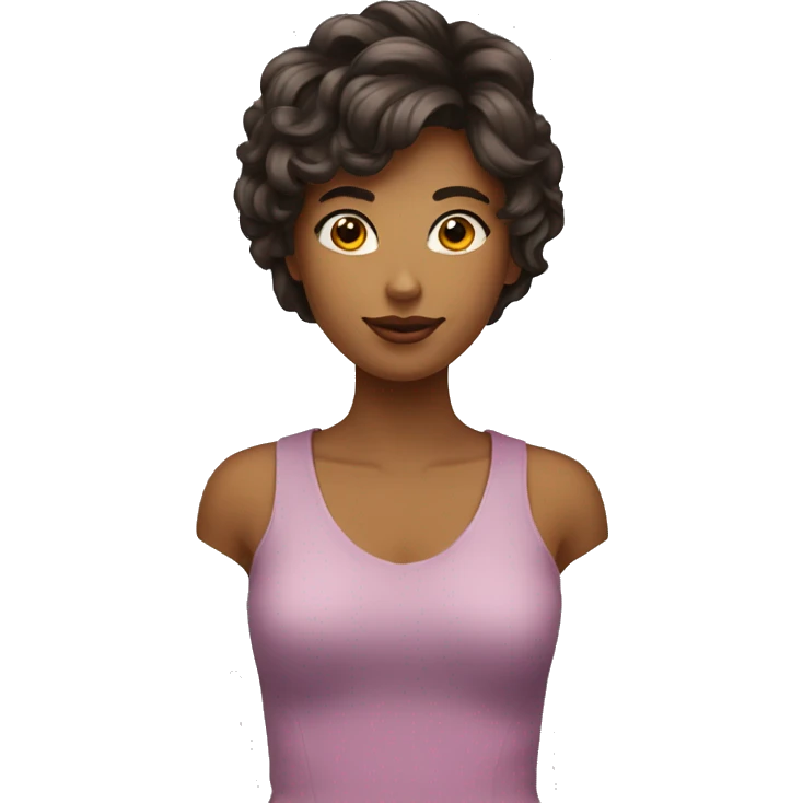 femme cheveux mi court emoji