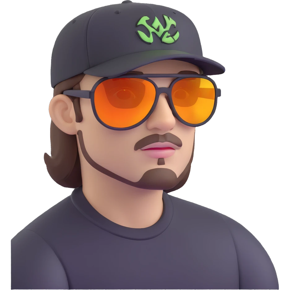baseball guy with brown hair, no beard, baseball cap, and Pit Viper sunglasses emoji