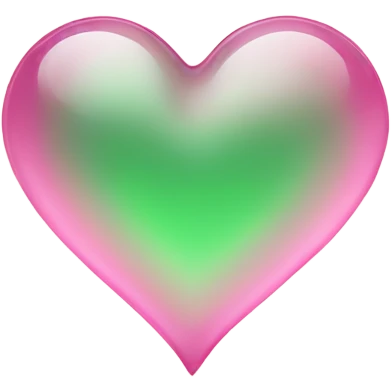 Glass pink green heart emoji