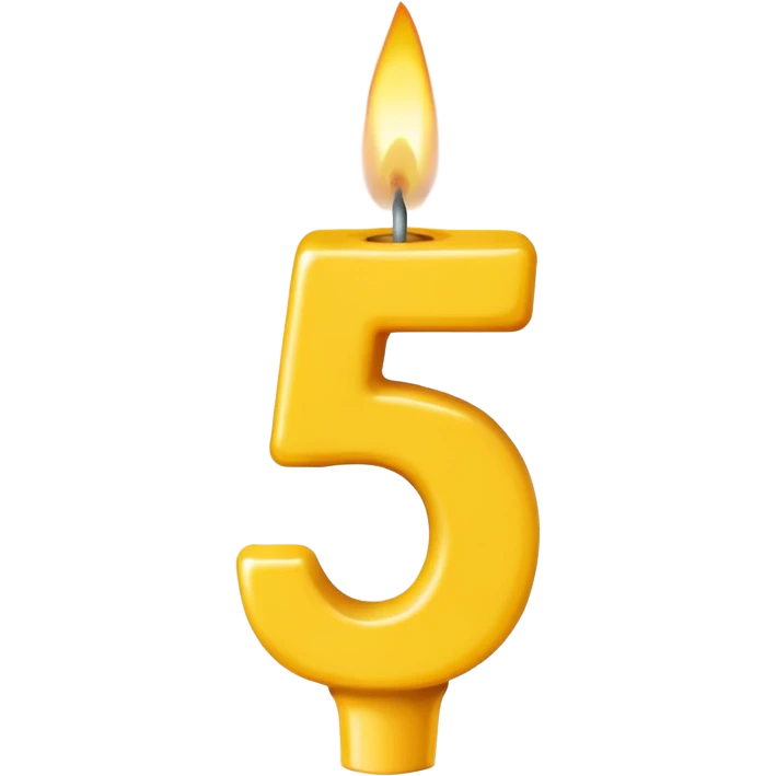 Number 5 birthday candle  emoji