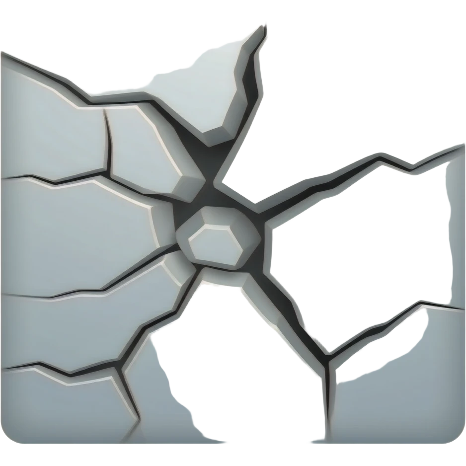 stylized vertical wall crack decal emoji