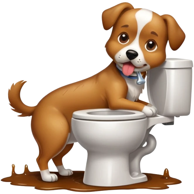 dog eating toilet  emoji
