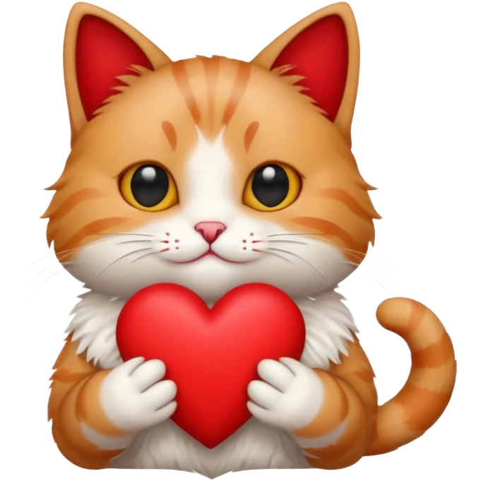 A cat holding a heart emoji