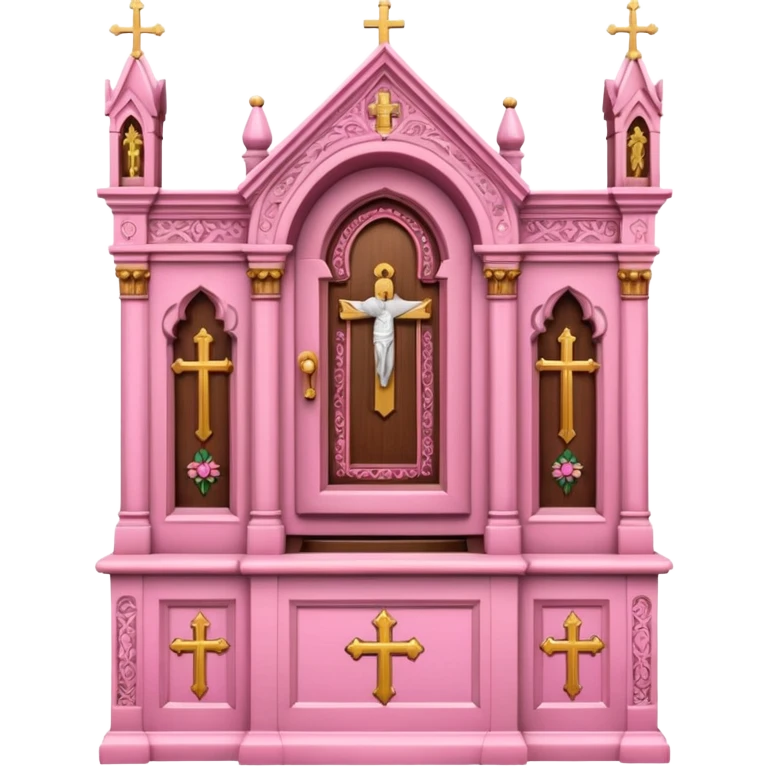 make a catholic confessional with very girly pink tones. emoji