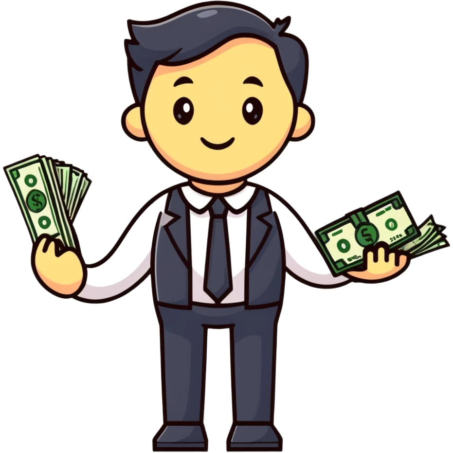 accountant with money and financial graphs emoji