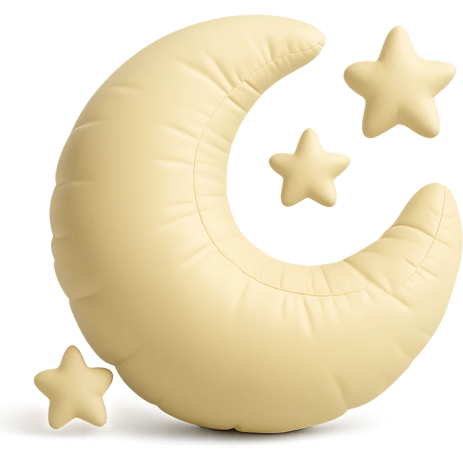moon with stars, dreamy and soft appearance, cushion style emoji