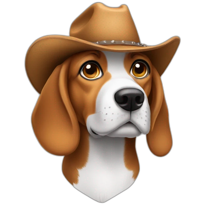 beagle wearing cowboy hat emoji