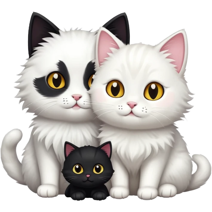 Black cat with white cat emoji