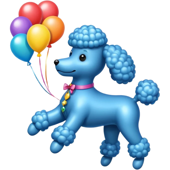 poddle dog shaped flying balloons emoji