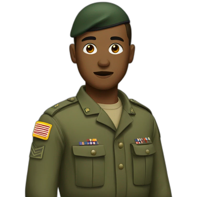 Martial in army position emoji
