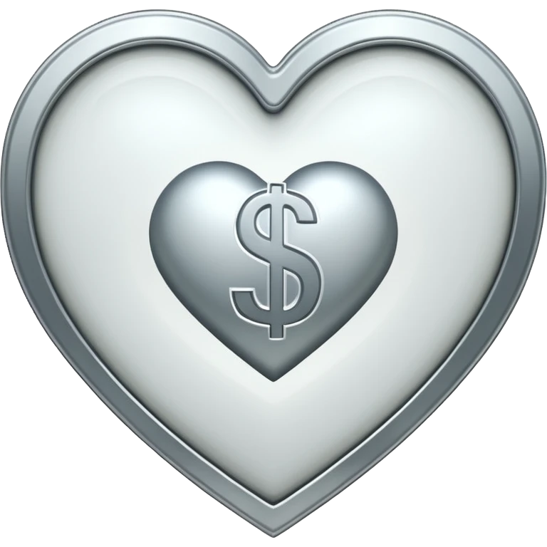 white heart with a dollars border emoji
