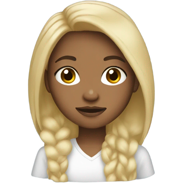 Mixed race girl with long blonde hair  emoji