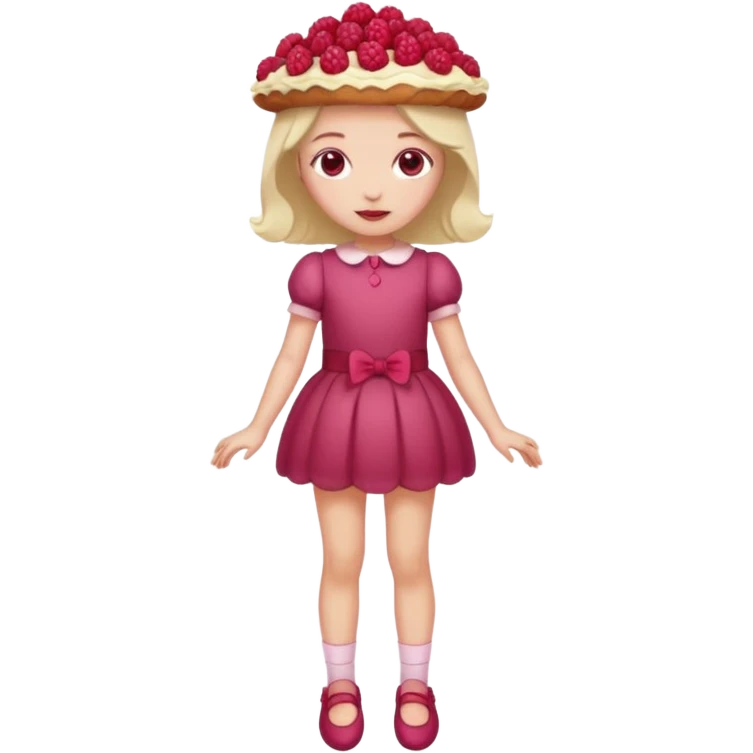 Raspberry torte human full body and legs girl with a raspberry barrette on her head emoji