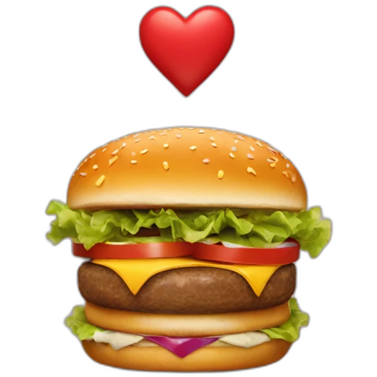 hamburguer with love emoji