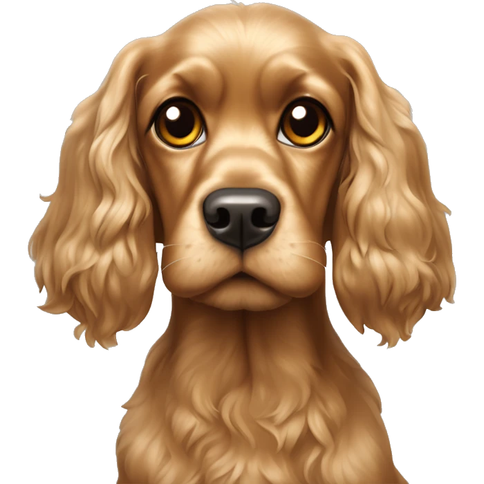 Cadela raça cocker spaniel dourada ao lado de um cão yorkshire terrie emoji
