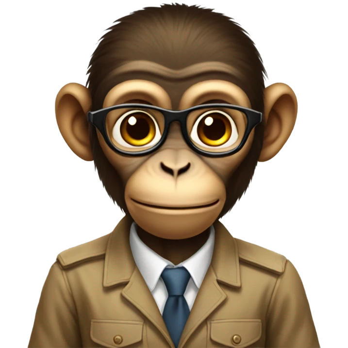 Intelligent monkey that looks super smart emoji